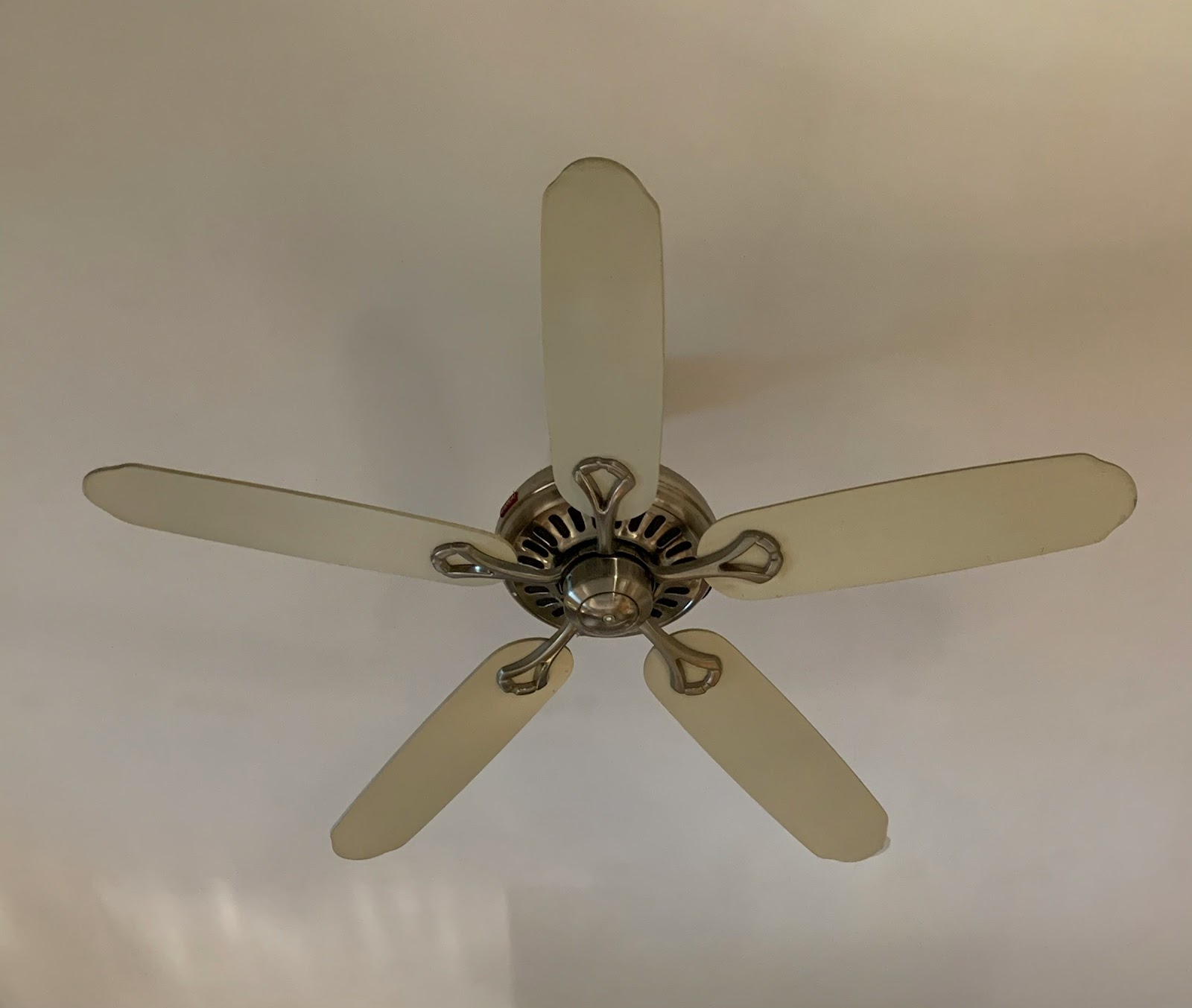 A white ceiling fan