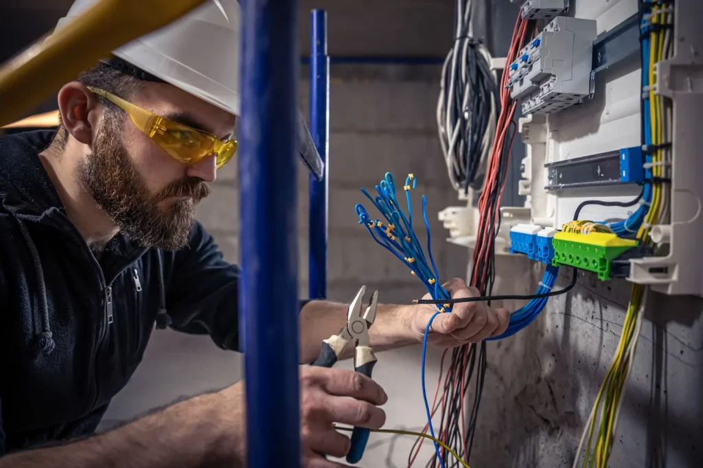 Electrician at work