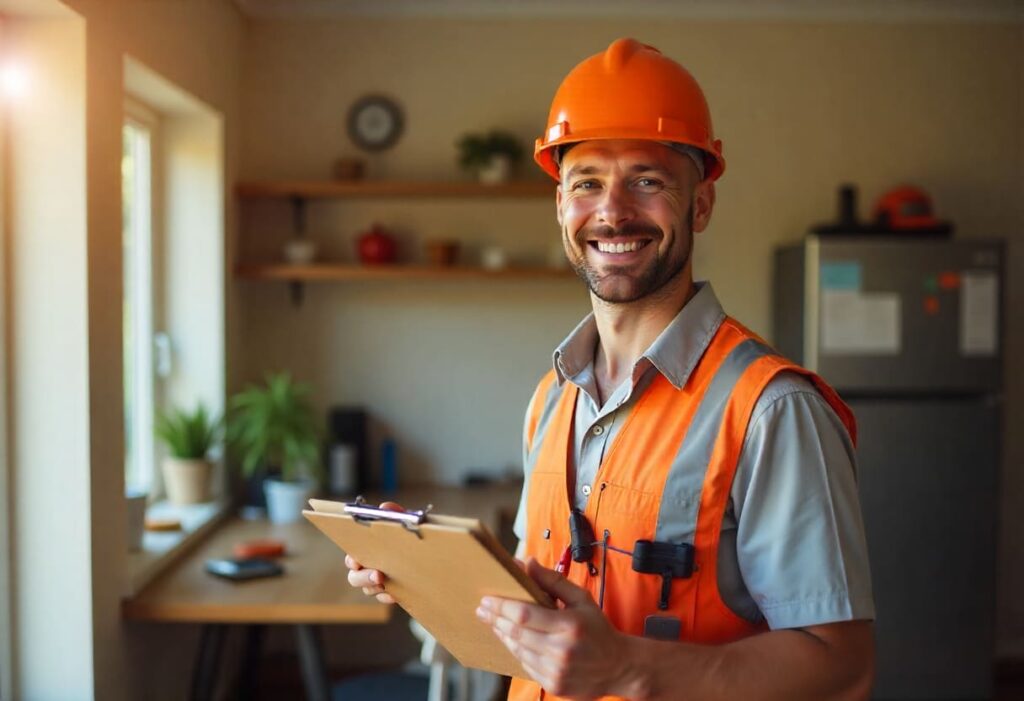 electrician smiling